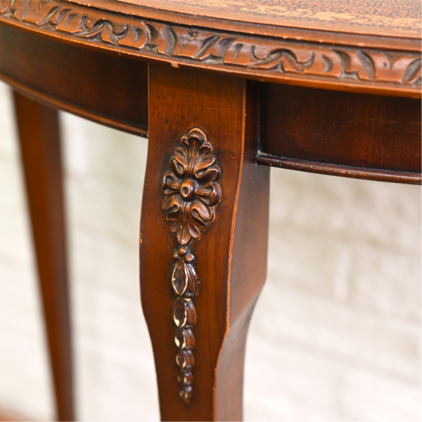 IZ20857I○西洋クラシック 年代物 コンソールテーブル 本革張り