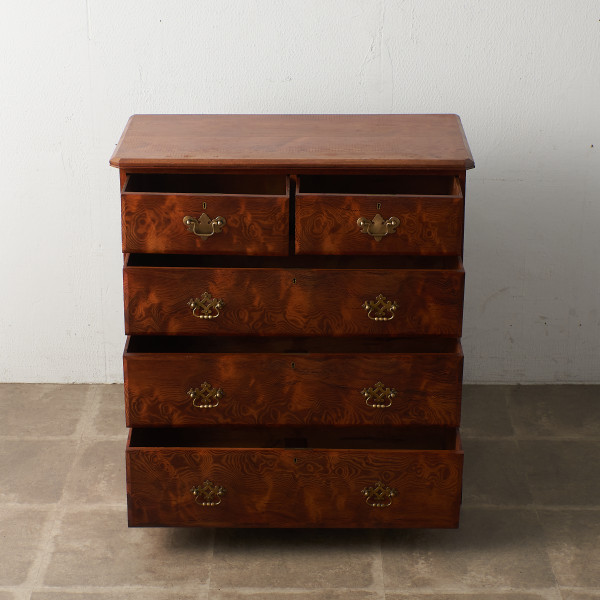 Rocca アンティーク パイン材 4段チェスト