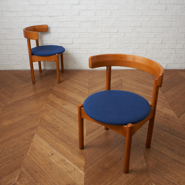 イズヤオンライン ビーチ無垢材 ダイニングチェア 2脚セット