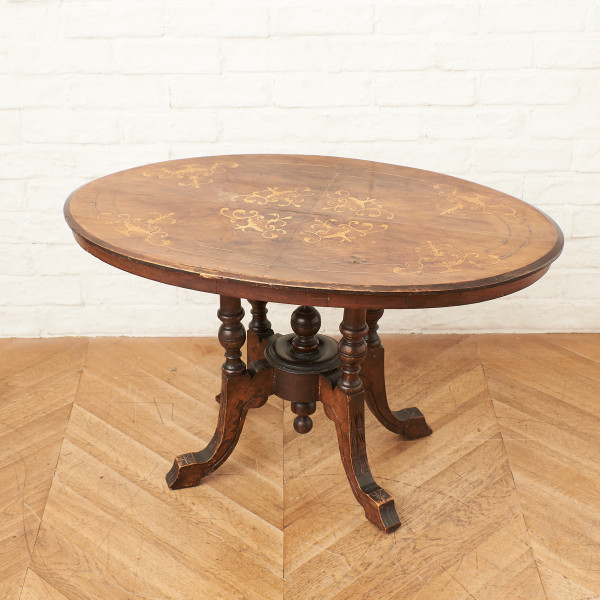 英国アンティーク 木象嵌 コーヒーテーブル