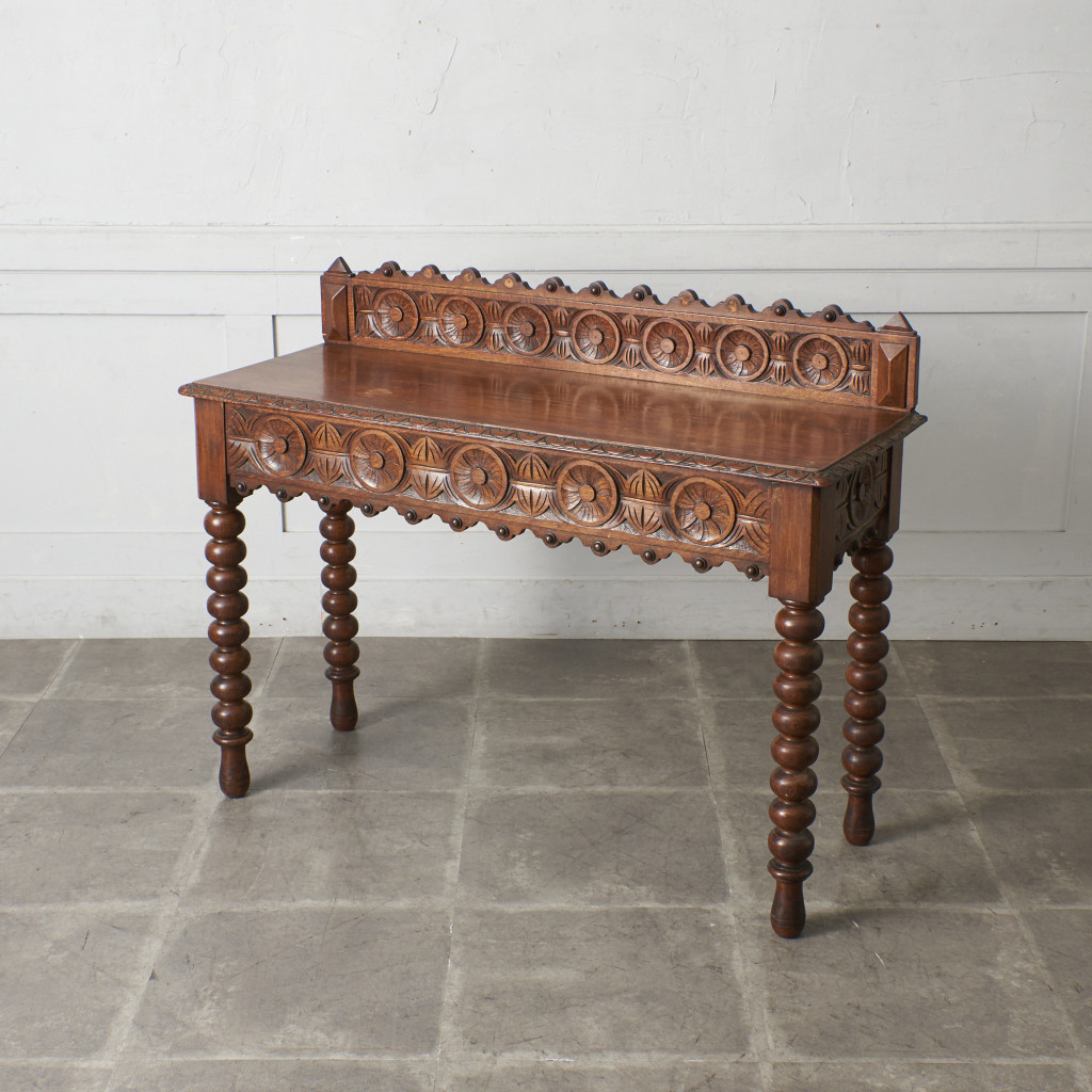 英国アンティーク 木彫刻 ホールテーブル